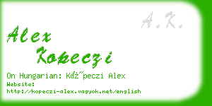 alex kopeczi business card